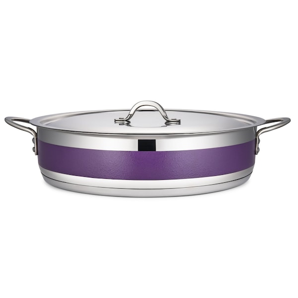 Bon Chef Country French 2 Pot W/Cover 14 3/4" Dia X 3 3/8" H 9 Qt - Purple 71032-CF2-P - main